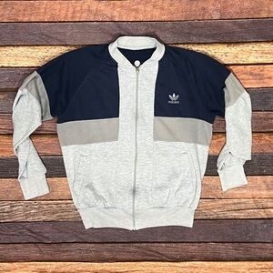 Adidas Trefoil Vintage 1980s Zip Up Pullover Jumper Sweatshirt